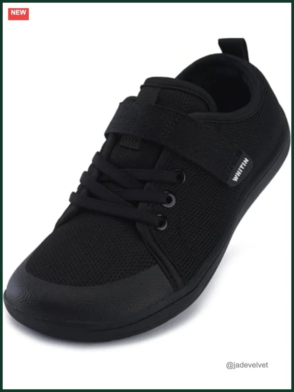 Wide Toe Box Barefoot School Shoes with Hook & Loop Straps